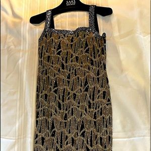 St. John evening by Marie Grey Black & Gold floor length dress